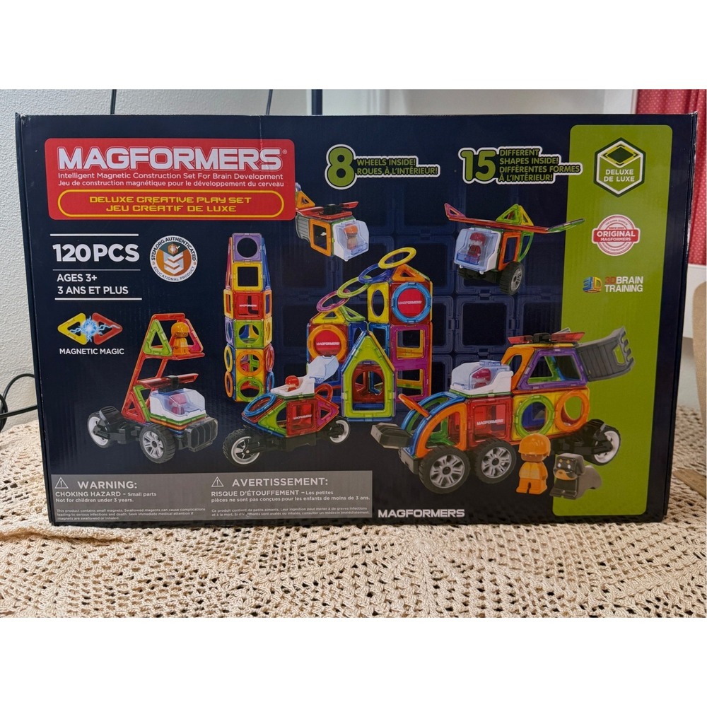 Magformers Deluxe Creative Play Set 120 Pc Magnetic Building Toy 40137 Complete